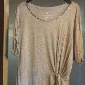 Juicy Couture XL gray dress with beaded neckline and knotted waist.